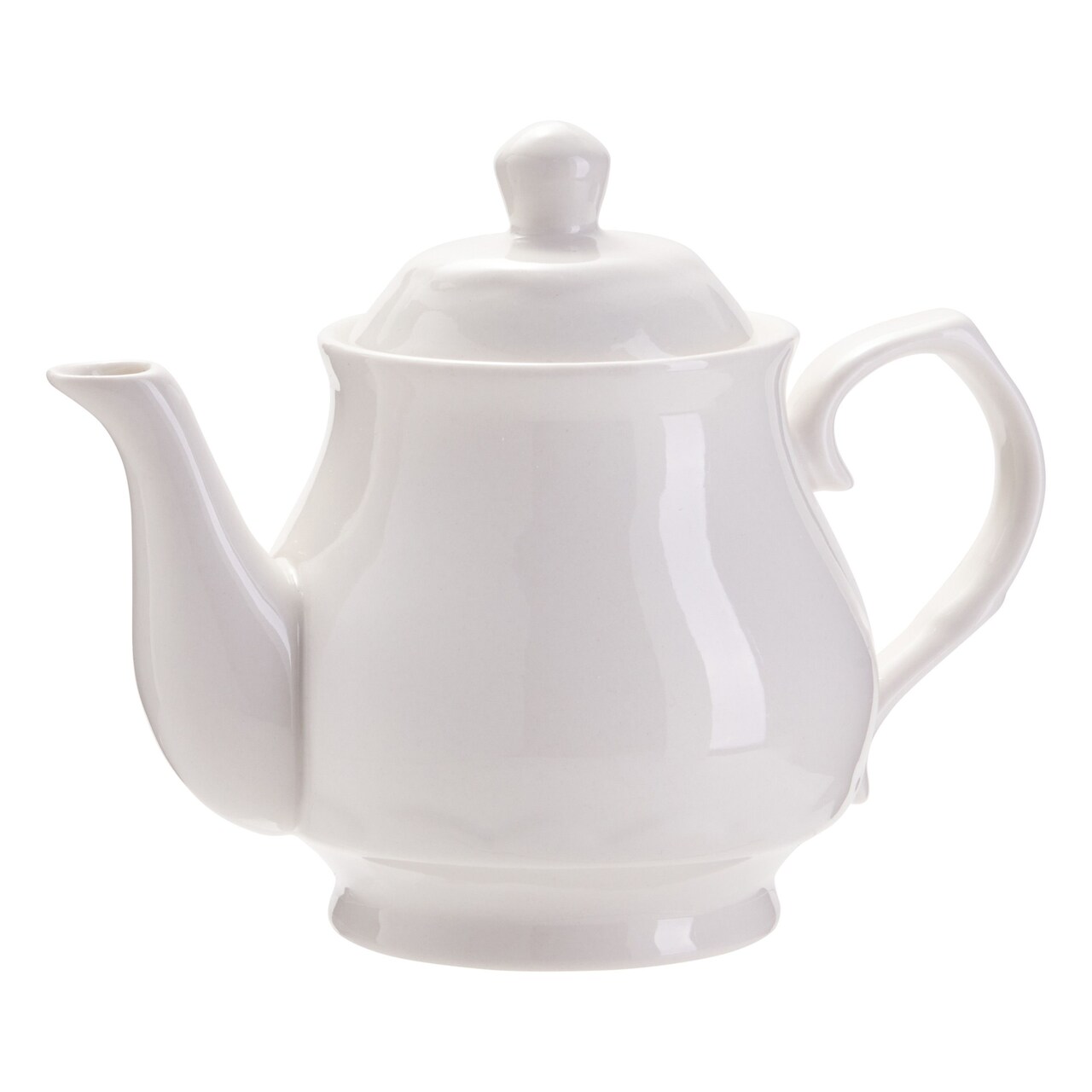 White Porcelain Teapot - Elegant, Decorative White Tea Pot (Serves 3 Cups - Holds 24 Oz, 720 ml)